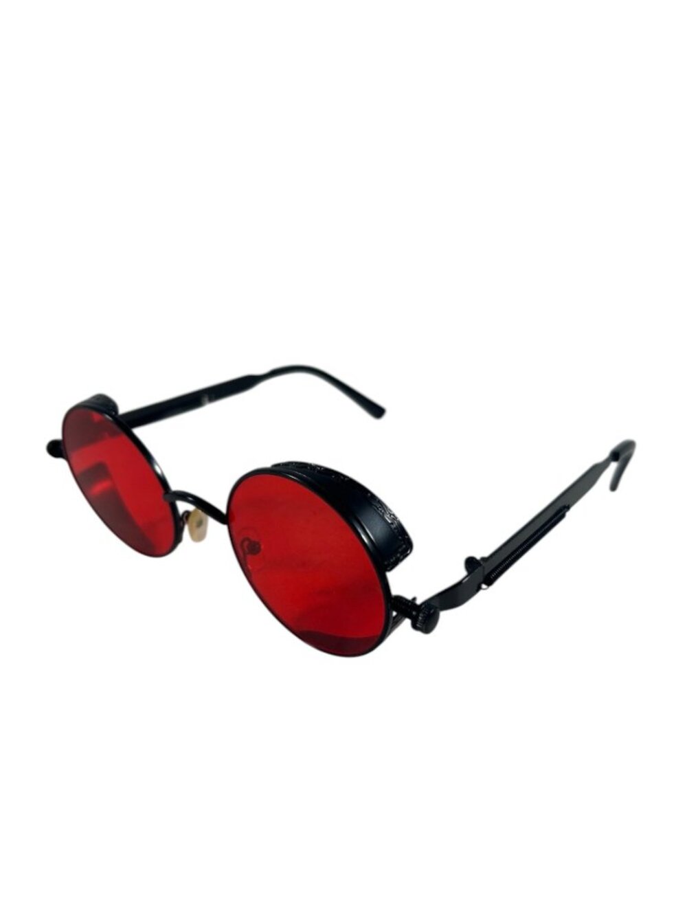 Steampunk Goth Red Black Sunglasses Men Women Hippie Retro Glasses